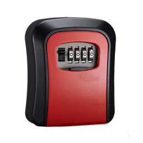 Smart Password Key Lock Box Metal Storage Box Safe Digit Password Key Box  Outdoor raudona