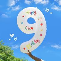 Yanyuji Aluminum Foil Digital Balloon, Birthday Balloon Decoration, Outdoor Picnic, Spring Outing, Photo Props, Scene Setup, Party Supplies 9
