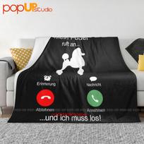 Mein Pudel Ruft An Und Ich Muss Los Ultra-Soft Blanket Quilt Winter Sofa Cover Bed Covers Size: 75*100cm, Weight: 230 GSM