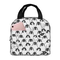 Diverse and Cute Penguins Pattern Insulated Lunch Box Leak-proof Thermal Cooler Lunch Bag for Men Women Kids Work Trip Picnic One Size