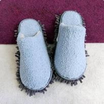 Detachable Mop Slippers Fleece Lined Cozy Floor Cleaning Easy to Clean Indoor Footwear for Blue S