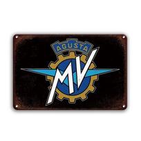 MV Agusta Logo Metal Tin Sign Man Cave Garage Wall Art Retro Decor 20X30CM blue