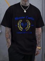 Monte Carlo Country Club Graphic T-shirt - Blue & Golden Tennis Design S įvairiaspalvis