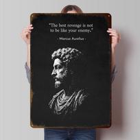 Marcus Aurelius Best Revenge Quote Tinplate Posters Customizable Wall Art Retro Vintage Metal Signs for Home Room Bathroom Decor 20X30CM