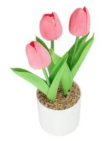 10*10*25cm Artificial Tulip Decorative Plant Easy To Arrange Flexible Stems Low Maintenance Realistic Appearance rožinė
