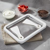 Ice Cream Pan No Electricity Manual Maker Versatile Instant Chilled Dessert for Children, balta