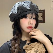 Korean Polka Dot Berets Versatile Beanie Cap Vintage Painter Berets  Spring Summer pilka