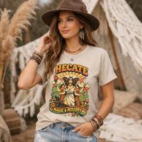 Hecate Retro Shirt: Vintage 70s Witch Tee | Triple Goddess Hekate Shirt | Boho Spiritual Tee | Wiccan Pagan Apparel Witchy Gift S