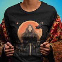 Freya Norse Goddess T-Shirt, Freyja Viking Shieldmaiden Tee, Pagan Witchcore Shirt, Mythology Gift for Her, Nordic Warrior Goddess Shirt L