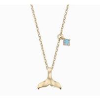 Custom-made Lucky Whale Tail Turquoise Necklace Lnt17056T_S white
