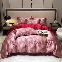 Luxury Blending Mulberry Silk Bedding Set with Duvet Cover Bed Sheet Pillowcase Double Couple Single Summer Blanket Cover Sheets Flat Bed Sheet&Full Size 4pcs