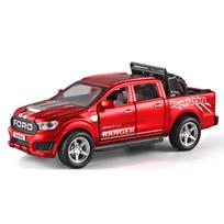 1/32 Ford Raptor F350 Pikapas Lydinio Visureigis Automobilis Metalinis Modelis Su Garsu ir Šviesa Darbalaukio Kolekcija Dekoratyvinė Dovana Berniukui Vitrina raudona