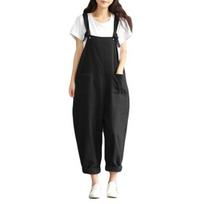 Vintage Women's Jumpsuit Bib Cargo Pants Harem Oversized Overalls Dungaree M juoda
