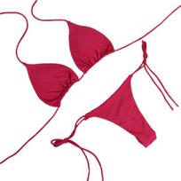 2 vnt./komplektas, vienspalvis bikinio rinkinys, su kaklo juostele, moteriškas maudymosi kostiumėlių rinkinys paplūdimiui M vyno raudonos spalvos