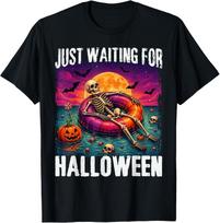 Just Waiting for Halloween Summer Skeleton Men T-Shirt M