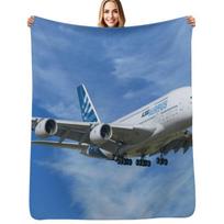 Airbus A380 Throw Blanket Color Fast Cozy Throw Blanket Size: 75*100cm, Weight: 230 GSM