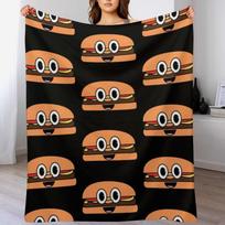 Bobs burgers fox Cute Burger Throw Blanket Ultra Plush Cozy Blanket for Napping Sleeping Size: 75*100cm, Weight: 230 GSM