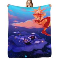 sundrop and moondrop Throw Blanket Easy Care Comfortable Blanket for Couch Size: 75*100cm, Weight: 230 GSM