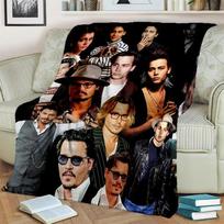 Johnny Depp 3D spausdinimo serijos pledas, minkštas apklotas namams, miegamajam, lovai, sofai, iškylai, kelionėms, biuro poilsiui, vaikams 100cmx150cm