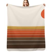 Peace Out - sunset ocean surfing beach life 70s style retro 1970s design Throw Blanket for sofa Weighted Blankets Size: 75*100cm, Weight: 230 GSM