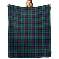 Clan Forsyth Tartan Throw Blanket Flannel Fleece Soft Warm Throw Blanket Size: 75*100cm, Weight: 230 GSM