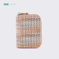 Pastel Tweed Plaid Zipper Card Holder Multiple Slots Slim Fit Pocket Portable Purse for Men Women Travel A4