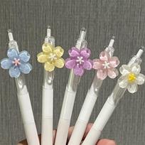 Quick-Drying Tulip Writing Pens Flower Ballpoint Pen Cute Signature Gel Pen  Stationery Sakura 5Pcs