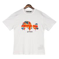 22SS cross-border tide brand palm angel melting rice flag severed bear short-sleeved t-shirt men and women couples high street half-sleeves S