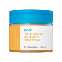 Turmeric Kojic Acid Exfoliating Toner Pads Deep Cleansing Remove Keratin Balance Skin Oil Lighten Dark Spots Glowing Cleanser