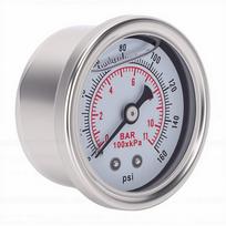 Skysčiu užpildytas manometras 0–160 PSI Bar 1/8 colio NPT transporto priemonių oro pakabos sistemoms ir oro sistemoms gray