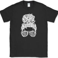 Woman Messy Bun Hair Don't Care T-Shirt Funny Wife Mother Homemaker Tee XXXXL