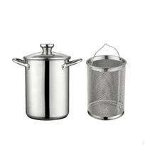 Battered Fryer Pot Deepened Design Stainless Steel Deep ThreeLayer Body Oil Frying Basket