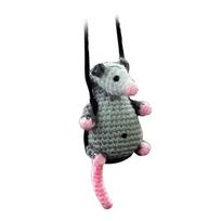Handmade Knitted Rearview Mirror Accessory Pendant Screaming Possum Ornament  For Car Interior B