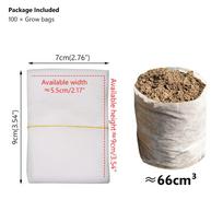 100x skaidomų neaustinių augalų daigynų krepšiai Sodinimo krepšiai Namų sodo reikmenys 7x9cm