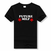 90s FUTURE MILF Print T-shirts Fashion Casual O Neck Short Sleeve Crop Tops Summer outdoor tee Unisex L
