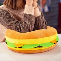 Kūrybiška simuliacinio mėsainio formos pagalvė pliušinis žaislas vaikų gimtadienio dovana Naujųjų metų dovana 30 cm (0.27kg) beige