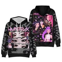 Animacinis Anime KPop Demonas Medžiotojai Madingi Patogūs 3D Spausdinimo Gobtuvai Vyrai Moterys Laisvalaikio Per dydį Ilgomis Rankovėmis Gobtuvas 2XL juoda