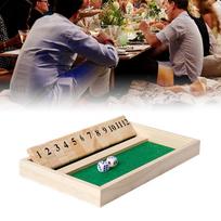 Wooden Shut The Box Dice Board Game Classic Pub Style 12 Numbers Tabletop Game Traditional Family Party Indoor Entertainment žalia