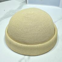 Japanese Fashion Designer Harajuku Retro Beret Hat For Women Men Summer Hollowed Out Basin Hat Pillbox Bucket Boina Feminina 54-58cm smėlis