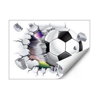 3D Soccer Wall Stickers, Self-Adhesive Soccer Ball Wallpaper Poster, Sports Ball Breakthrough Wall Decals for Boys Bedroom Playroom A