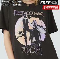 Vintažiniai Fleetwood Mac Rumours Unisex Marškinėliai Muzika Roko Grupės Marškinėliai Retro Muzikos Marškinėliai S