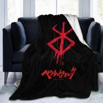 Anime Berserk Print Flannel Throw Blankets Soft Cozy Warm Blanket Lightweight Fluffy Plush Blanket for Sofa Couch Bed Size: 75*100cm, Weight: 230 GSM