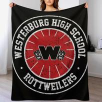 Westerburg High School Crest (Heathers) Variant Throw Blanket Decorative Soft Throw Blanket for Couch Sofa Size: 75*100cm, Weight: 230 GSM