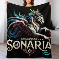 Creatures of Sonaria: Mythical Adventures Throw Blanket Warm Comfortable Blanket for Office Napping Size: 75*100cm, Weight: 230 GSM