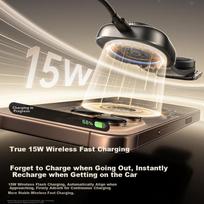 Baseus Car Phone Holder with Wireless Charger, Magnetic Car Mount, Adjustable Dashboard Holder for All Vehicle Models