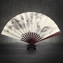 TaTanice Men's Folding Fan [Gift Box] Chinese Style Classical Silk Fan Birthday Gift Maple Bridge Night Mooring