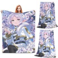 Sousou No Frieren Antklodė Minkšta Šilta Flanelinė Mesti Antklodė Patalynė Lovai Svetainei Iškylai Kelionei Namų Sofai Size: 75*100cm, Weight: 230 GSM