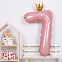 Birthday Scene Decoration, Girl's Number Birthday Balloon Props, Atmosphere Setup, Children's Party Decoration, Pink, 6