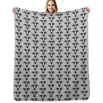 Lurcher, whippet, greyhound, grey Throw Blanket Travel Size Cozy Blanket for Plane Train Size: 75*100cm, Weight: 230 GSM