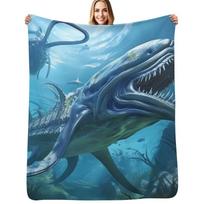 Subnautica Leviathan Throw Blanket Warm Comfortable Blanket Gift for Parents Friends Size: 75*100cm, Weight: 230 GSM